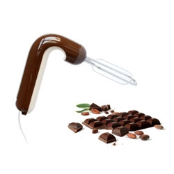 Meike Harde's beautifully streamlined conceptual handmixer design, Quix, inspired by chocolate!