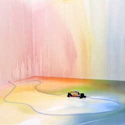 A rainbow sprinkler of paint by Edwin Deen.