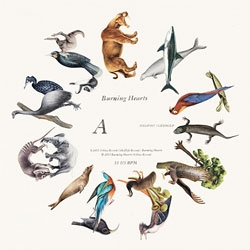 Lovely album cover art featuring extinct animals by Emil and Kea Bertell for Burning Hearts.