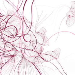 Swirling, amorphous curving drawings from Justine Ashbee.