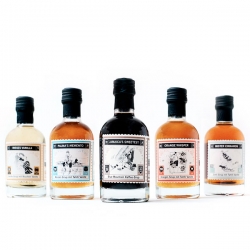 Studio Chapeaux's stamp-inspired designs for Lapp & Fao Syrups.