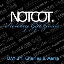 GIFT GUIDE! We're doing a crazy 31 one days of random collaged, hand written, click the pics to shop gift guides... so Day 31 in the countdown is Charles & Marie goodies i like.