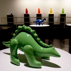 Inflatable art? These works are actually ceramics from Brett Kern.