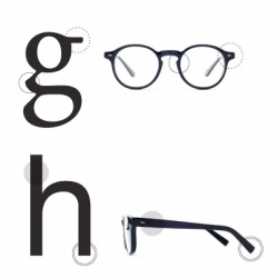 Typeface inspired glasses from Type. Are you more a Helvetica or a Garamond?