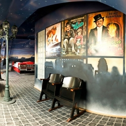 The V8 Hotel is named after the famous eight cylinder engine. and is located in an old airport area near to Stuttgart in Germany. In every room you will find a lot of automobile nostalgia such as the Route66 room, a drive-in-movie-theater room or the car wash room. 