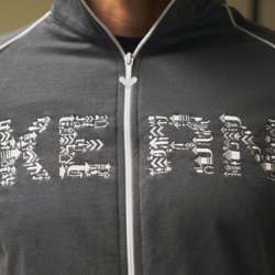 veer's kern arrows zip-up: "a classic revisited" featuring arrows from 7 different typefaces and a sweet arrow zipper.