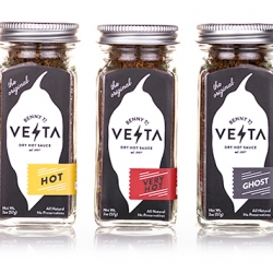 Benny T's Vesta - The Original Dry Hot Sauce. And by 'original' we mean it's the only one that exists. Handmade in Raleigh, North Carolina. 
