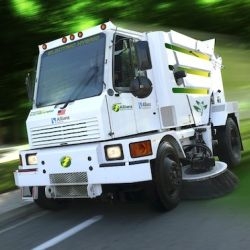 Dubbed the Allianz 4000 hybrid sweeper, the world’s first hybrid street cleaner has a 6.7 liter  diesel engine and two 12-volt lithium-ion batteries that helps save an estimated 40 to 45% fuel over its diesel-only counterparts. 