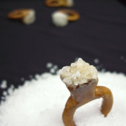 Pretzel ring embedded with salt diamonds
designed by Roni Baram