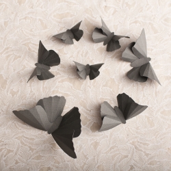 3D wall butterflies by paper artist Jacqueline Jean of Hip & Clavicle.