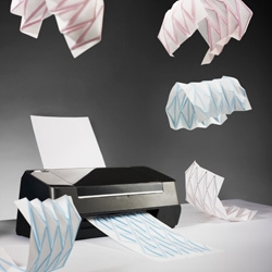 Hydro-Fold by ECAL/Christophe Guberan. Christophe Guberan has created an inkjet printer that can produce self folding origami.