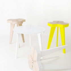 Giorgio Biscaro will exhibit his new collection at Salone Satellite 2010. Offset Stool is made by bending, cutting and assembling a single plywood sheet. The packaging is minimal, and it is a highly sustainable product.