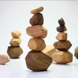 Created by Japanese design studio A4 ,  Tumi-Ishi is  beautiful game made of wooden rocks.  Reminds me a bit like Jenga.  