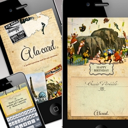 Vintage images and iconic scenes are the background for your own customizable message instead of a boring plain text email. aLacard is a stylish Ecard app for your iPhone.