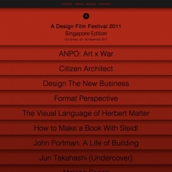 A Design Film Festival 2011 kicks off in Singapore this November with 28 screenings of 15 films on design.