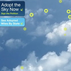 Here's a cool site where you can adopt a square mile
of air over the US and tell the Environmental Protection Agency to clean it up. It's free.