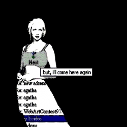 Olia Lialina's "net drama" Agatha Appears was written for Netscape 3 and 4 in HTML 3.2. Thanks to the work of folks at Budapest's Center for Culture & Communication Foundation, the piece is now back online! 
