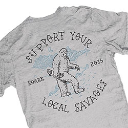 Support Your Local Savages T-shirt from Roark Revival. Love the skater yeti.