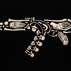 "Stop the Violence" art collection by Francois Robert uses human bones to make a point about war, ideologies, arms and guns