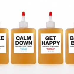 All-natural, organic shower gels in no-nonsense packaging from Plant Brooklyn... Organic essential oil blends let you choose your mood, lather up, and then calm down, wake up, or get happy. With one for babies, too.