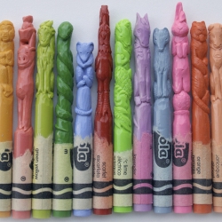 Artist Diem Chau's latest crayon carvings are those of the 12 Chinese Zodiacs and can be seen in her latest gallery show which also features her amazing porcelains.