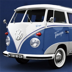 An advertising campaign undertaken by Volkswagen (NL) transforms the company’s iconic ‘T1′ bus into the ‘fanwagen’, a Facebook-themed vehicle. Check out the "privacy settings".