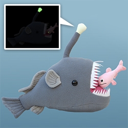 Deep Creeps Mariana The Anglerfish & Chummy stuffed animals are magnetically attracted and glow in the dark!