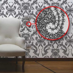 Another Baroque mashup: ANT'IQUE is a wallpaper by GamPlusFratesi. Look closely the pattern is made from thousands of little ants. 