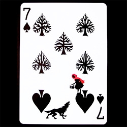 Artistic playing cards from the Curator Deck, produced by House of Playing Cards.