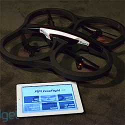 Engadget has an early look at the Parrot AR Drone 2.0! Can't wait to see it at CES ~ 720p video, new body style,  "traveling" mode, 3D magnetometer, pressure sensor and more!