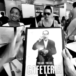 Cafeteria. You are. You eat. Awesome mini-film/music video for this NYC restaurant that will shock you at the end... Beautifully shot from first person perspective.