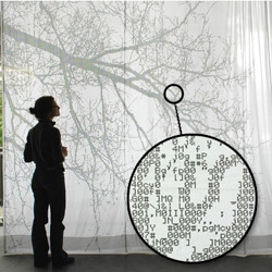I would love to have a blind with a tree silhouette printed on it even if it wasn't a giant piece of ASCII art. By dutch designer Nienke Sybrandy