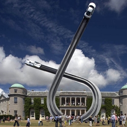 Designer Gerry Judah created a 32 metre-high sculpture for Audi at the Goodwood Festival of Speed in West Sussex, England.