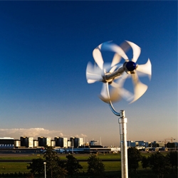 Swedish Home Energy has developed a small, silent wind turbine. The wind turbine called the Energy Ball has a unique six bladed rotor that encapsulates the generator. 
