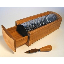 Bamboo Cheese Grater/holder ~ very cute eco friendly design for the bamboo lovers [this one aimed at jermacide]