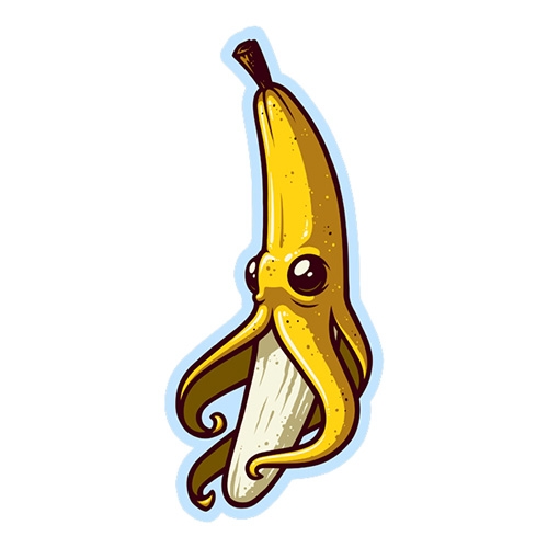 Chump Magic Banana Squid Stickers!