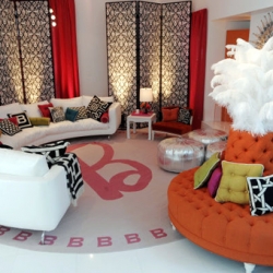 First pics of Barbie's Dream House designed by Jonathan Adler! Awesome! 