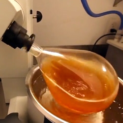 Rotary evaporator made Worcestershire sauce infused tomato water -  A peek into the Hudson Hall science lab of a kitchen with Chef Jasper Schneider. Check out the video!