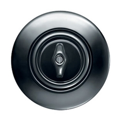 Timeless 'Berker Serie 1930 Porzellan' porcelain rotary light-switch in black or white. Bauhaus designed and relaunched by Berker in collaboration with Rosenthal.   