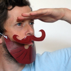 The cover of the current issue of the UK magazine Design Week can be made into a wearable paper beard.
