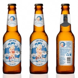 Skinny Blonde Beer ~ this aussie beer has found an interesting use of heat sensitive inks ~ as it warms (and as you drink it) the label exposes more.