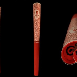 PC manufacturer Lenovo chosen to design the 2008 Olympic torch.  Modeled after an ancient Chinese scroll -- I think it's super gorgeous!