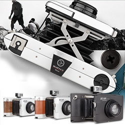 Lomography Belair X 6-12  -  new auto-exposure medium format panoramic camera with interchangeable lenses and classic bellows to compact it on the go.