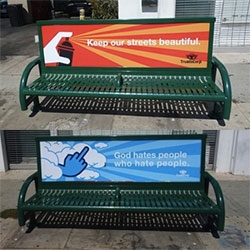Trusto Corp's bus stop bench ad takeover in LA