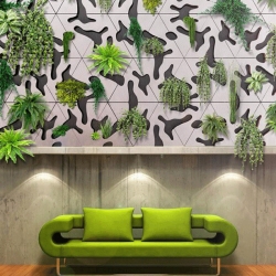 The verdant marriage of design and horticulture is seen in French designer Benjamin Pawlica’s Deltaflore plantable concrete green wall tiles.