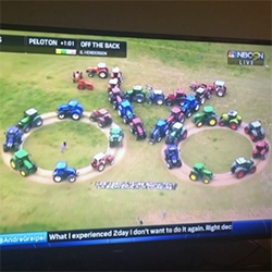 (Moving) Bicycle made of tractors at the Tour De France! 