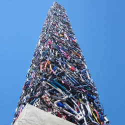 Wow - this incredible obelisk in Santa Rosa is made from 340 bicycles!