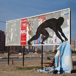 Madrid street Artist Sam3's new works explore the feelings of the unused billboard. Mad!
