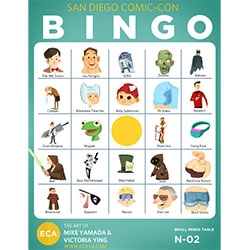 Mike Yamada and Victoria Ying's San Diego Comic Con Bingo card!