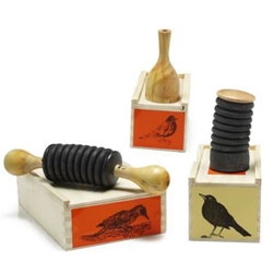 Handmade in the south of France - Uncommon Goods has found these beautifully designed wood and rubber bird calls [The Woodpecker, Blackbird, and American Robin] - via swissmiss!